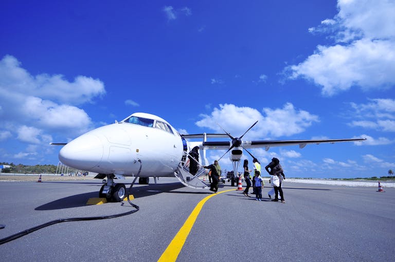 White Jet on Black Tarmac